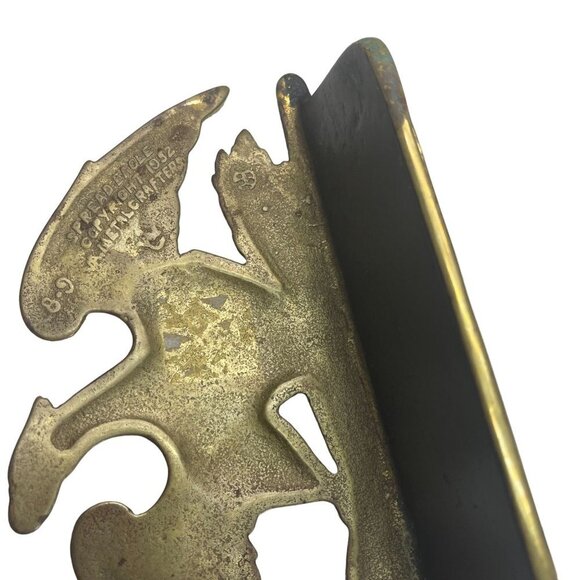 Virginia Metalcrafters Solid Brass Spread Wings American Eagle Bookends Set 1952 - Picture 9 of 9